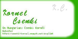 kornel csenki business card